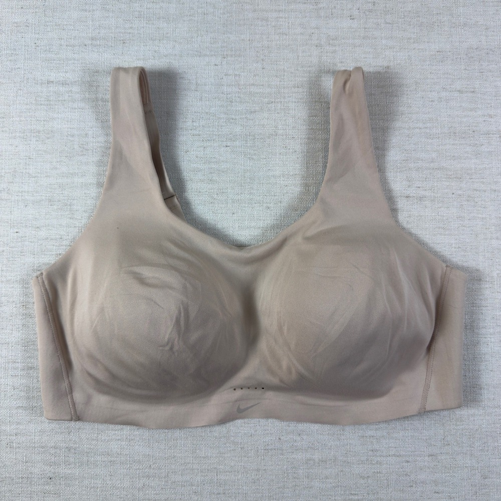 Nike Dri-FIT High Support Sports Bra Beige Tan XL C-E Wireless Molded Cup